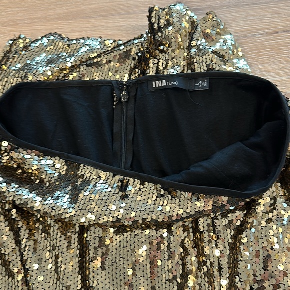 Gold Sequined Maxi Skirt - Picture 3 of 6